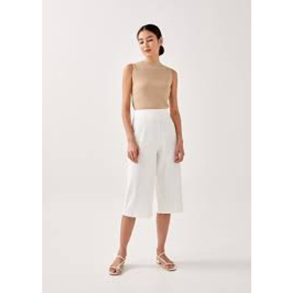 Haniela Funnel Neck Knit Top 4 neutral beige minimalist career business casual - Picture 2 of 9